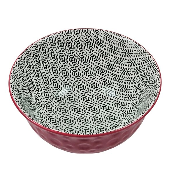 Hallmark Red Ceramic Bowls Floral Design 6 in Diameter Set Of 2 Christmas - Picture 3 of 10